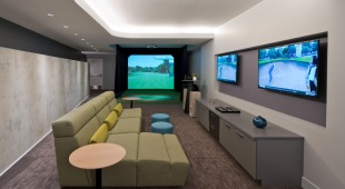 Fully equipped game room with theater and Golf Simulator