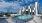 a swimming pool on top of a building