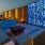 rooftop lounge with fire pit and art piece